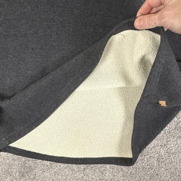 LL Bean Sweater Men 2XL Gray Katahdin Iron Works Bonded Waffle Fleece Henley - Picture 10 of 11